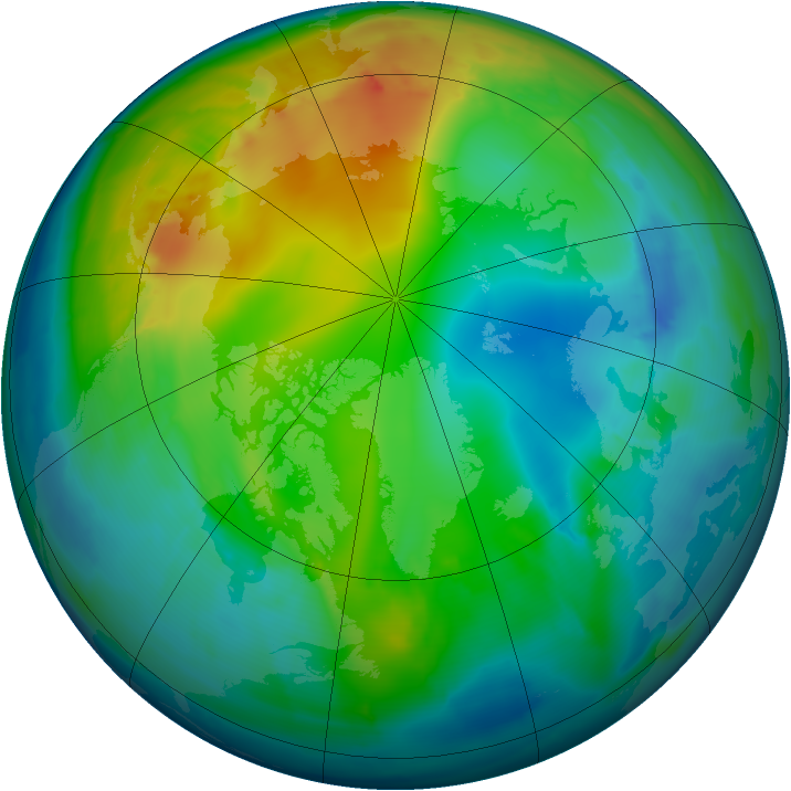 Arctic ozone map for 22 November 2014